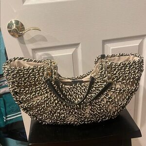 INC International Concepts Black and Cream Tote